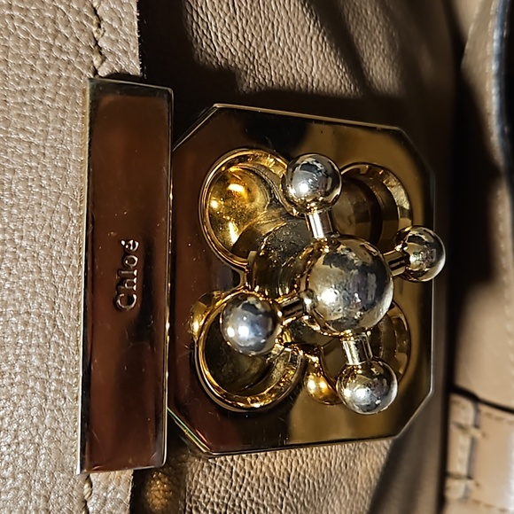 Beige Chloe Elsie Turn-Lock 2-Way Bag with COA - Picture 3 of 15